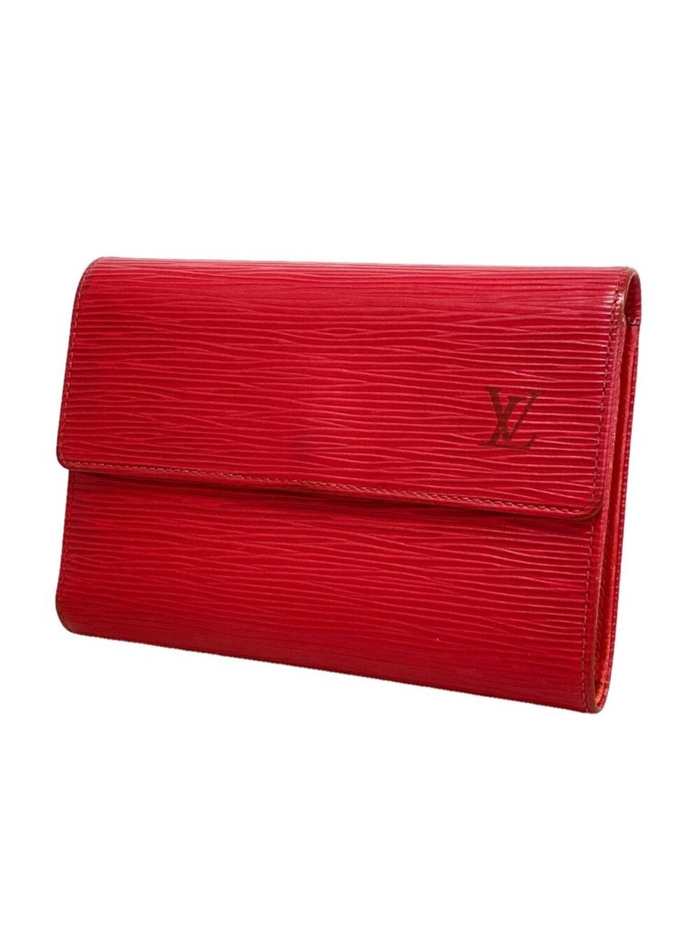 Louis Vuitton Trifold Wallet Epi Porte Tresor Etui Papiers Castilian Red